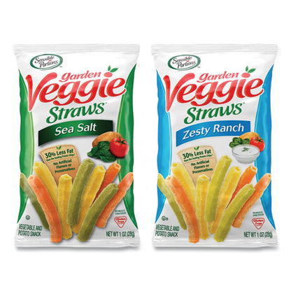 Veggie Straws, Cheddar Cheese/sea Salt/zesty Ranch, 1 Oz Bag, 30 Bags/carton