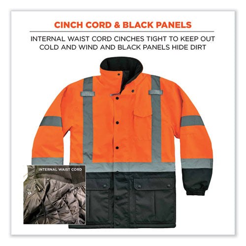 Glowear 8384 Class 3 Hi-vis Quilted Thermal Parka, 4x-large, Orange