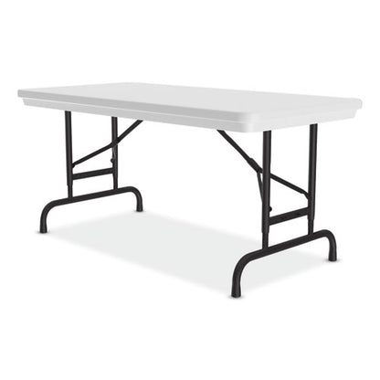 Adjustable Folding Table, Rectangular, 48" X 24" X 22" To 32", Gray Granite Top, Black Legs, 4/pallet