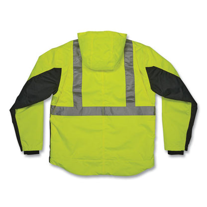 Glowear 8275 Class 2 Heavy-duty Hi-vis Workwear Sherpa Lined Jacket, Small, Lime