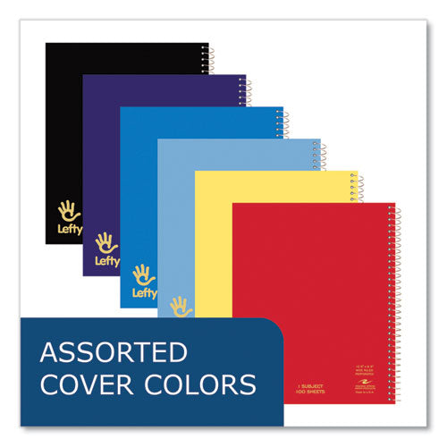 Lefty Notebook, 1-subject, Wide/legal Rule, Assorted Cover Colors, (100) 10.5 X 8.5 Sheets, 24/carton