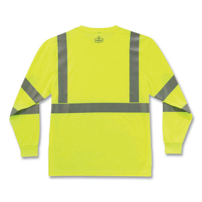 Glowear 8391 Class 3 Hi-vis Long Sleeve Shirt, Polyester, Lime, 2x-large