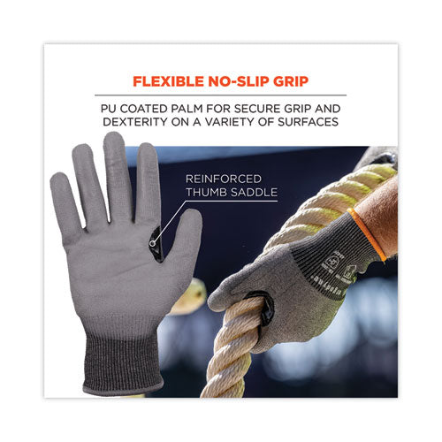 Proflex 7071 Ansi A7 Pu Coated Cr Gloves, Gray, Small, Pair