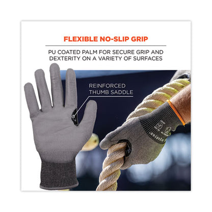 Proflex 7071 Ansi A7 Pu Coated Cr Gloves, Gray, Small, Pair