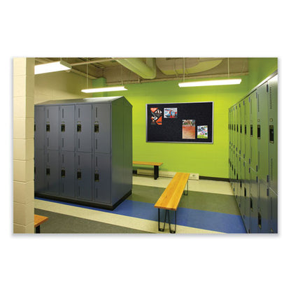 Aluminum-frame Recycled Rubber Bulletin Boards, 36" X 24", Confetti Surface, Satin Aluminum Frame