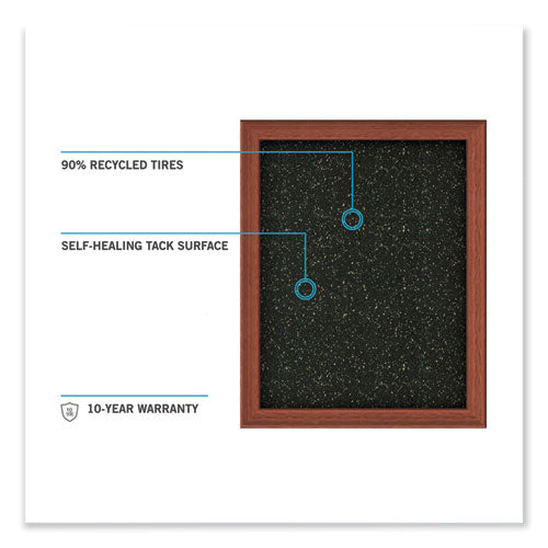 Aluminum-frame Recycled Rubber Bulletin Boards, 36" X 24", Confetti Surface, Satin Aluminum Frame