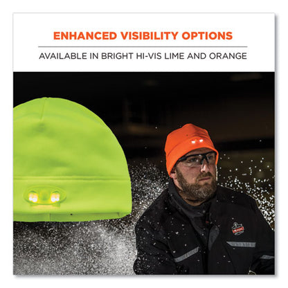 N-ferno 6804 Skull Cap Winter Hat With Led Lights, One Size Fits Most, Orange