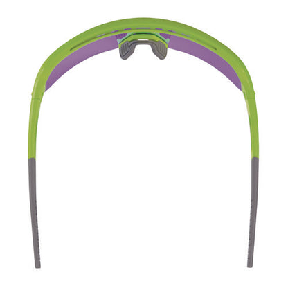 Skullerz Aegir Safety Glasses, Mirrored Lenses, Lime Nylon Impact Frame, Purple Mirror Polycarbonate Lens