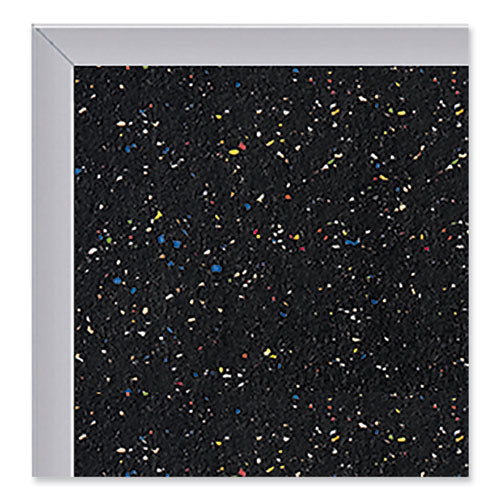 Aluminum-frame Recycled Rubber Bulletin Boards, 120.5" X 48.5", Confetti Surface, Satin Aluminum Frame