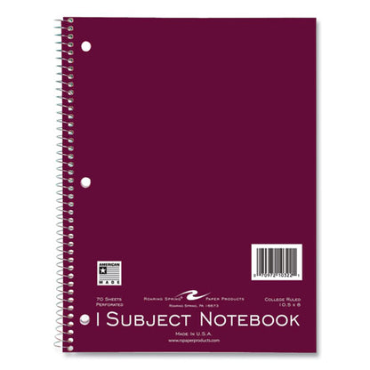 Subject Wirebound Notebook, 1-subject, Medium/college Rule, Assorted Cover, (70) 10.5 X 8 Sheets, 24/carton