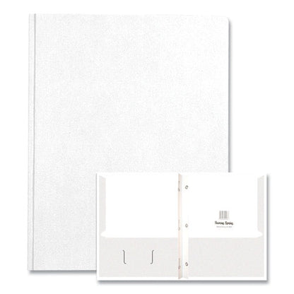 Pocket Folder With 3 Fasteners, 0.5" Capacity, 11 X 8.5, White, 25/box, 10 Boxes/carton