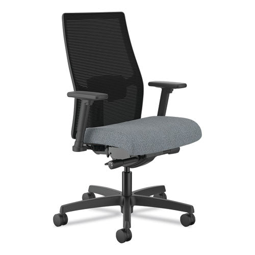 Ignition 2.0 4-way Stretch Mid-back Mesh Task Chair, Gray Adjustable Lumbar Support, Basalt/black