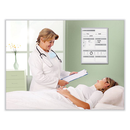 Patient Room Magnetic Whiteboard, Hospital Patient Chart, 18.5" X 24.5", White/gray Surface, Satin Aluminum Frame