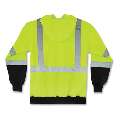 Glowear 8373 Hi-vis Class 3 Hooded Sweatshirt With Black Bottom, Polar Fleece, Lime, 5x-large