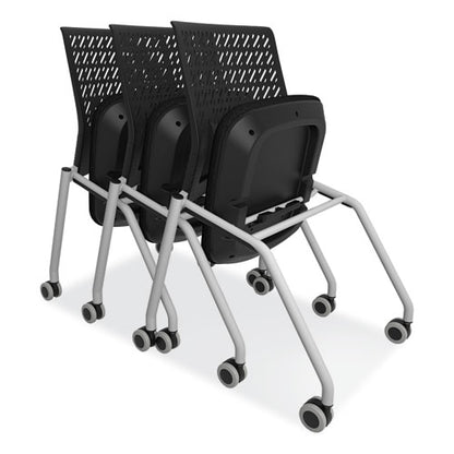 Thesis Training Chair With Flex Back, Supports Up To 250 Lb, 18" Seat Height, Black Seat, Gray Base, 2/carton