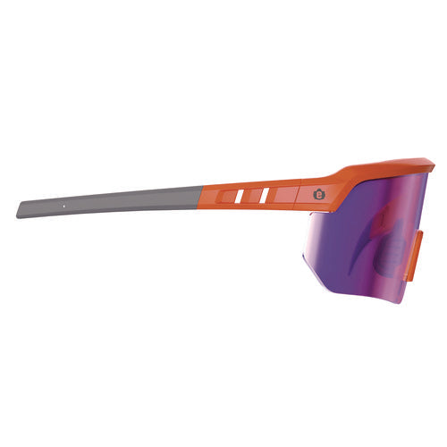 Skullerz Aegir Safety Glasses, Mirrored Lenses, Orange Nylon Impact Frame, Purple Mirror Polycarbonate Lens