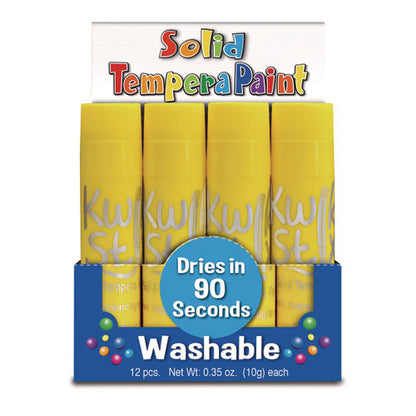 Kwik Stix Single Color Pack, 0.7" X 3.5", Yellow, 12/pack, 12 Packs/carton