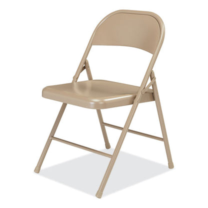 900 Series All-steel Folding Chair, Supports Up To 250 Lb, 17.75" Seat Height, Beige Seat, Beige Back, Beige Base, 4/carton