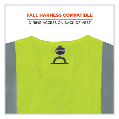 Glowear 8260frhl Class 2 Fr Safety Hook And Loop Vest, Modacrylic/kevlar, 4x-large/5x-large, Lime