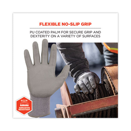 Proflex 7024 Ansi A2 Pu Coated Cr Gloves, Gray, Small, 12 Pairs/pack