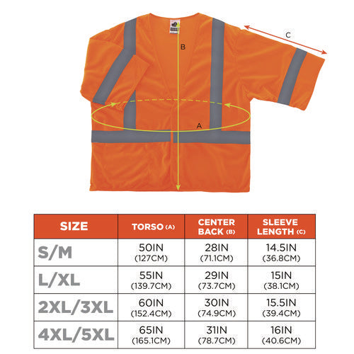 Glowear 8310hl Type R Class 3 Economy Mesh Vest, Small To Medium, Orange