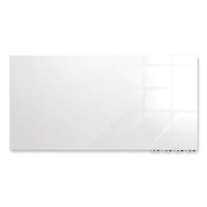 Aria Low-profile Frameless Magnetic Glassboard, 48" X 36", White Surface