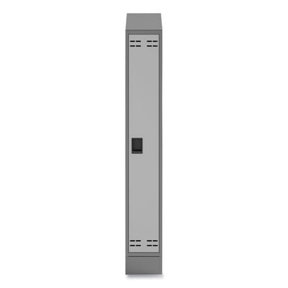 Single Sloped Metal Locker Hood Addition, 12w X 18d X 6h, Gray