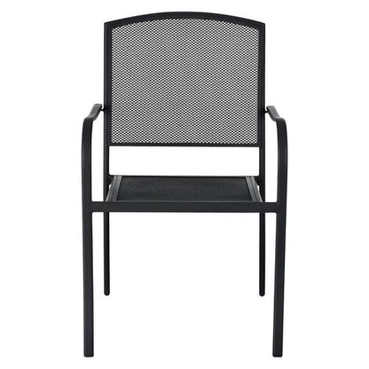 Interion Mesh Cafe Table And Chair Sets, Round, 36" Dia X 29"h, Black Top, Black Base/legs