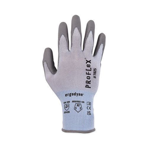 Proflex 7025 Ansi A2 Pu Coated Cr Gloves, Blue, Small, Pair