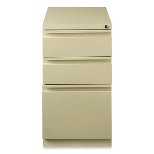 Full-width Pull 20 Deep Mobile Pedestal File, 3-drawer: Box/box/file, Letter, Putty, 15 X 19.88 X 27.75