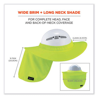 Chill-its 6660 Hard Hat Brim + Neck Shade, 19.5 X 9.75, Lime