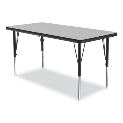 Adjustable Activity Table, Rectangular, 48" X 24" X 19" To 29", Granite Top, Black Legs, 4/pallet