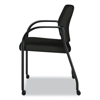 Ignition Series Guest Chair With Arms, Polyester Fabric Seat, 25" X 21.75" X 33.5", Black