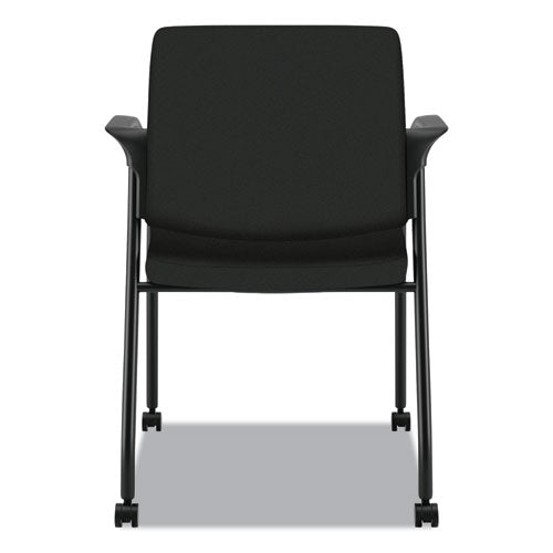 Ignition Series Guest Chair With Arms, Polyester Fabric Seat, 25" X 21.75" X 33.5", Black