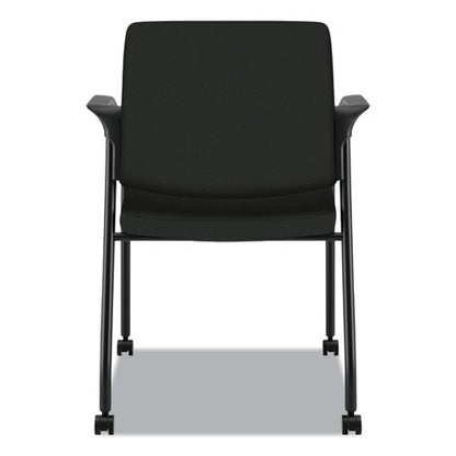 Ignition Series Guest Chair With Arms, Polyester Fabric Seat, 25" X 21.75" X 33.5", Black