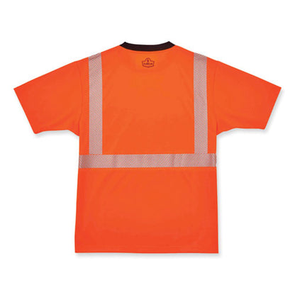 Glowear 8280bk Class 2 Performance T-shirt With Black Bottom, Polyester, Medium, Orange