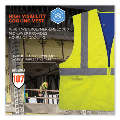 Chill-its 6668 Class 2 Hi-vis Safety Cooling Vest. Polymer, Large, Lime