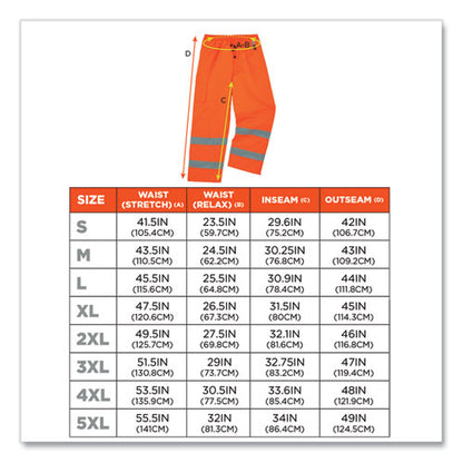 Glowear 8925 Class E Hi-vis Thermal Pants, Large, Orange