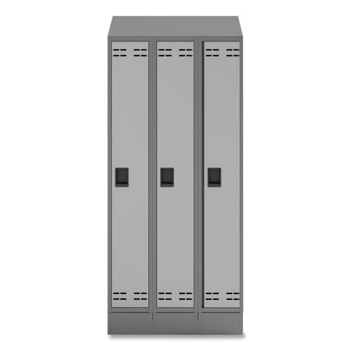 Triple Sloped Metal Locker Hood Addition, 36w X 18d X 6h, Gray