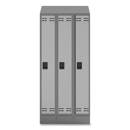 Triple Sloped Metal Locker Hood Addition, 36w X 18d X 6h, Gray