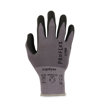 Proflex 7000 Nitrile-coated Gloves Microfoam Palm, Gray, Small, 12 Pairs/pack