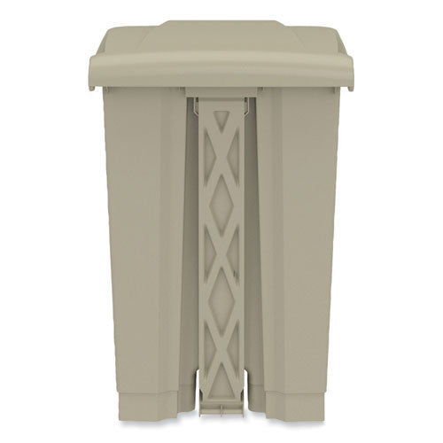 Plastic Step-on Receptacle, 12 Gal, Plastic, Tan