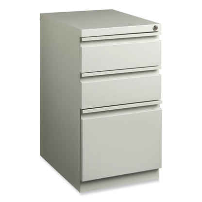 Full-width Pull 20 Deep Mobile Pedestal File, 3-drawer: Box/box/file, Letter, Light Gray, 15 X 19.88 X 27.75