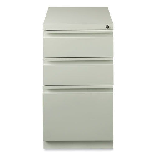 Full-width Pull 20 Deep Mobile Pedestal File, 3-drawer: Box/box/file, Letter, Light Gray, 15 X 19.88 X 27.75