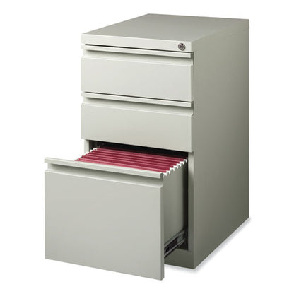 Full-width Pull 20 Deep Mobile Pedestal File, 3-drawer: Box/box/file, Letter, Light Gray, 15 X 19.88 X 27.75