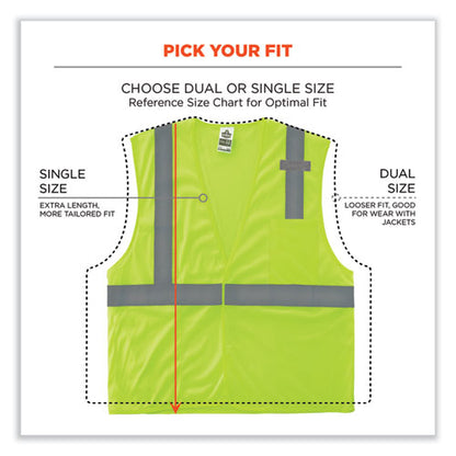 Glowear 8210hl-s Single Size Class 2 Economy Mesh Vest, Polyester, 3x-large, Lime