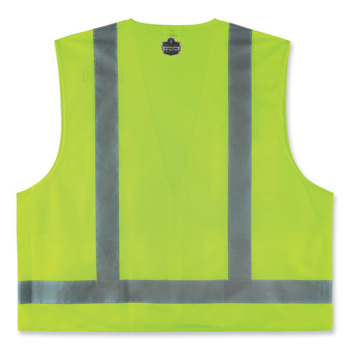 Glowear 8249z-s Single Size Class 2 Economy Surveyors Zipper Vest, Polyester, 4x-large, Lime