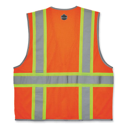 Glowear 8246z-s Single Size Class 2 Two-tone Mesh Vest, Polyester, 4x-large, Orange