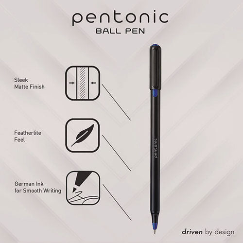 Pentonic Fine Point Ballpoint Pens, 0.7 Mm, Assorted Ink Colors, Black Barrel, 25/pack