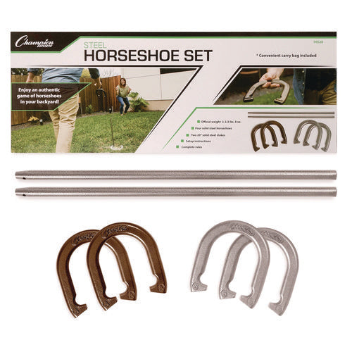 Steel Horseshoe Set, (4) Horseshoes/(2) 20" Stakes/nylon Carry Bag